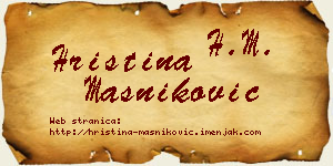 Hristina Masniković vizit kartica